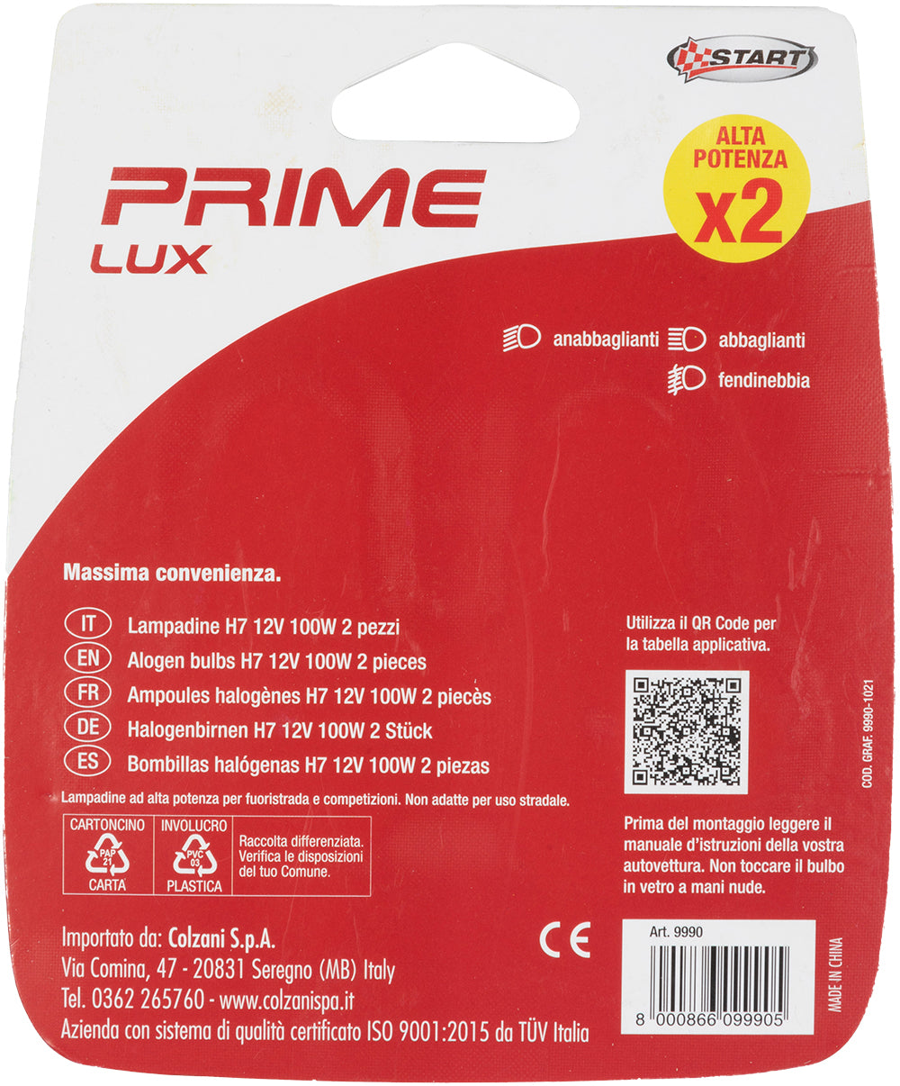 START Coppia di lampadine auto alogene H7 12V 100W PX26d Accessorio Originale