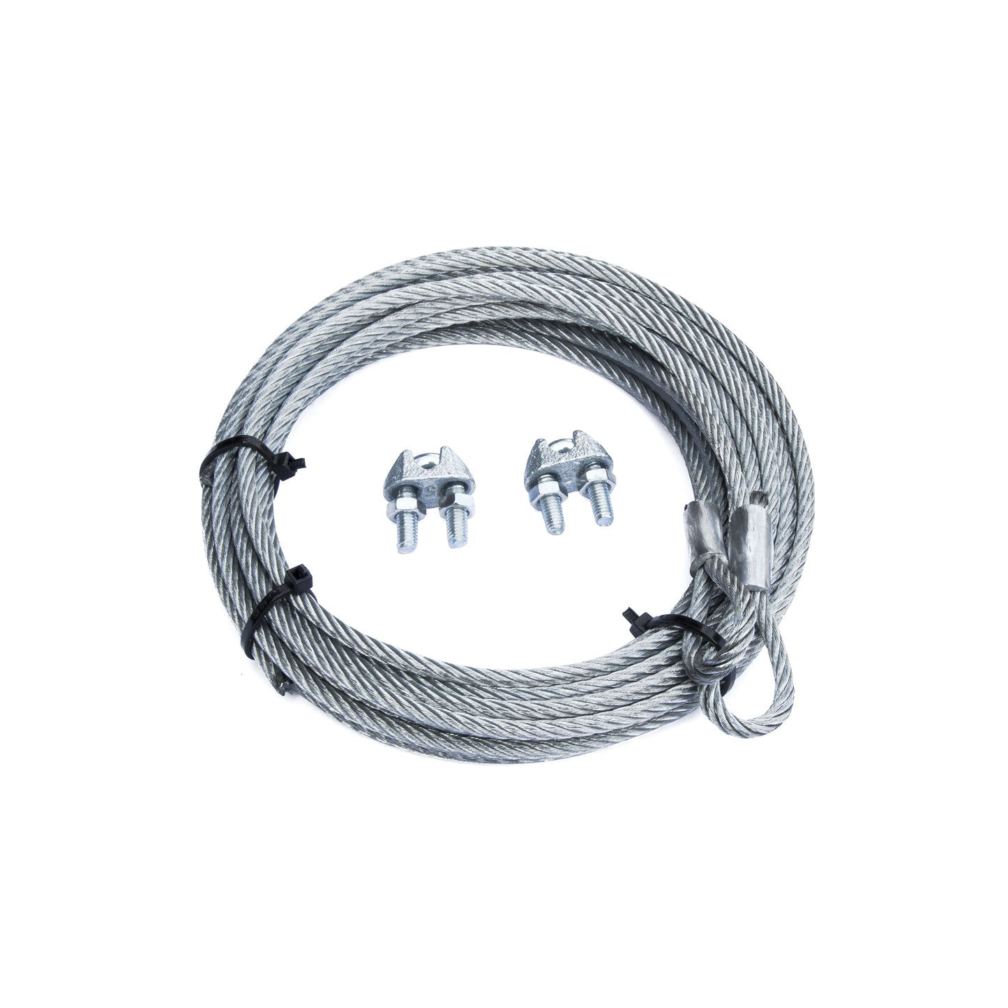 Kit per porte basculanti fune 4 mm. con gancio ad asola + 2 morsetti