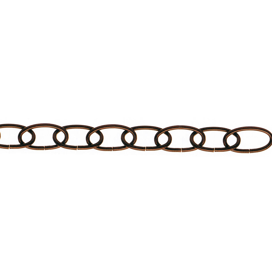 Catena ornamentale ovale 2,8 mm. in acciaio brunito 15 mt.