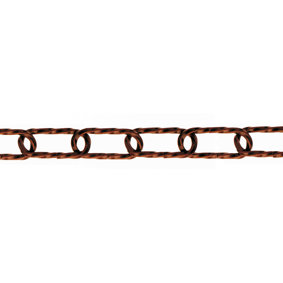Catena ornamentale ritorta 3,8 mm. in acciaio brunito 10 mt.