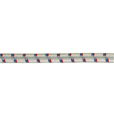 Corda elastica in polipropilene 8 mm. bianca inserti colorati 70 mt.