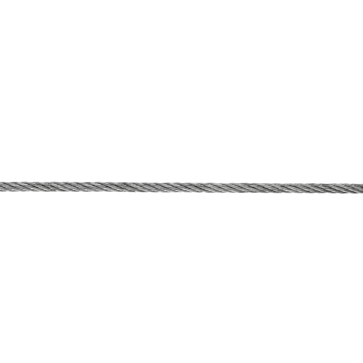 Fune in ferrro zincato 3 mm. con nucleo in fibra tessile 150 mt.