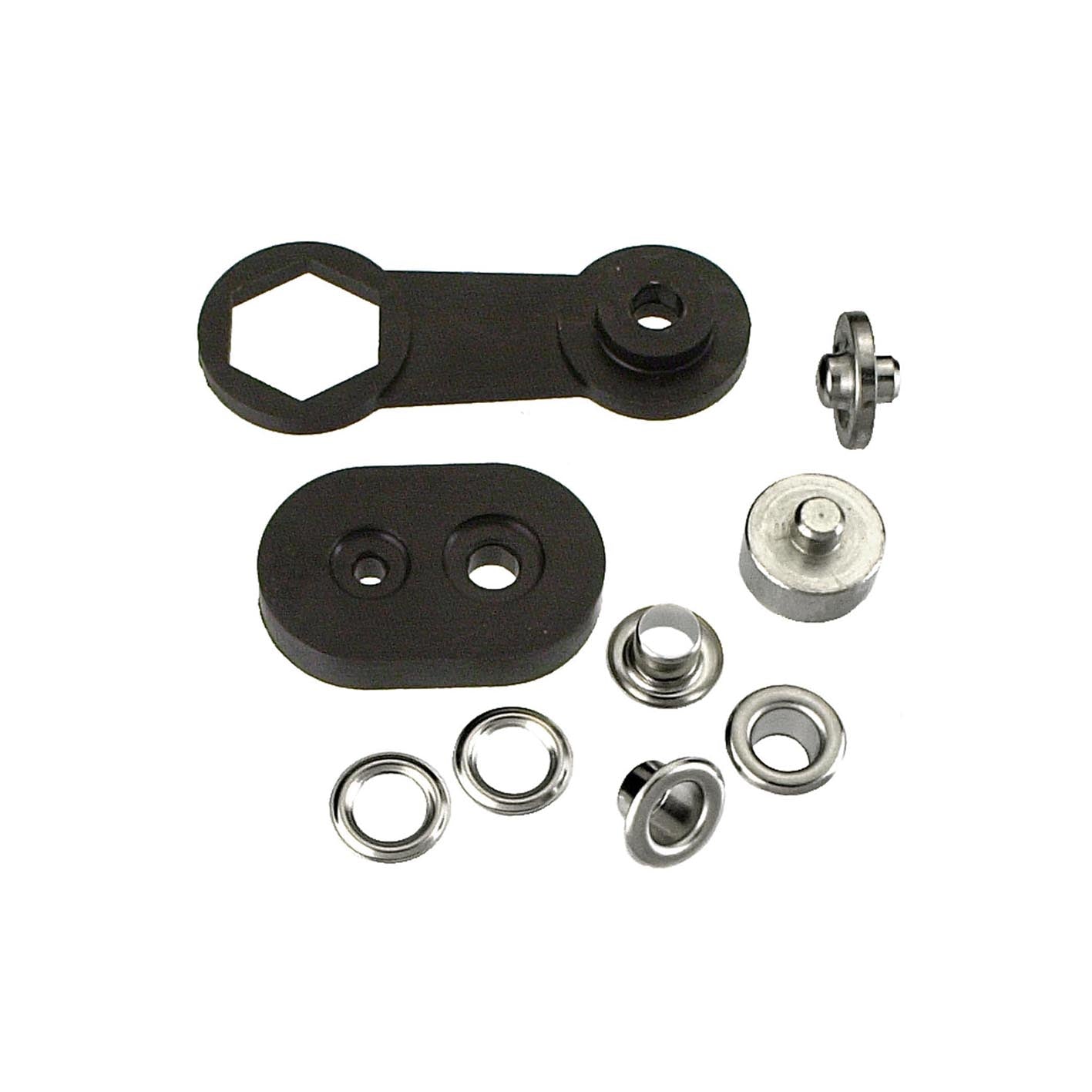 Occhioli ottone nichelato 8,5 mm. - ottone nichelato - 24 pz.