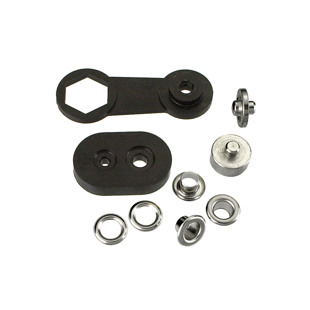 Occhioli ottone nichelato 8,5 mm. - ottone nichelato - 24 pz.