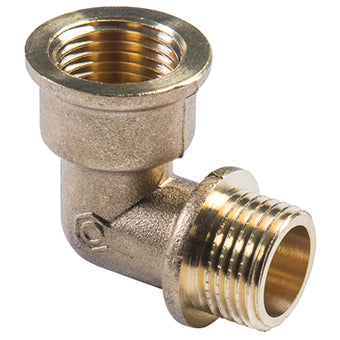 Raccordo a gomito in ottone 1/4", maschio femmina