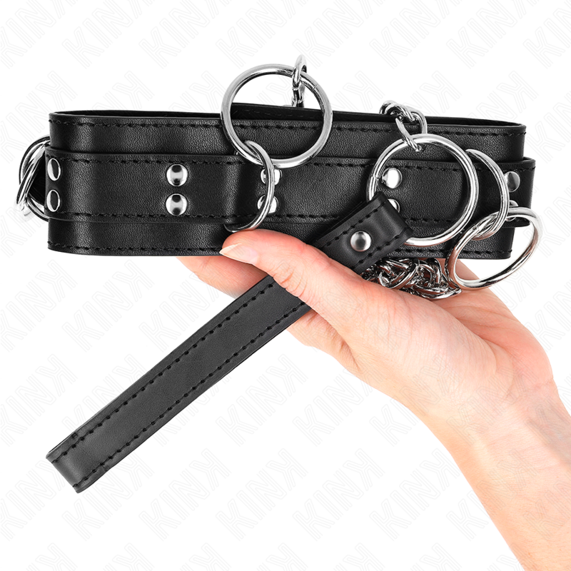 KINK - COLLANA SCHIAVIT 3 ANELLI CON CINTURINO 80 CM 53 X 5 CM