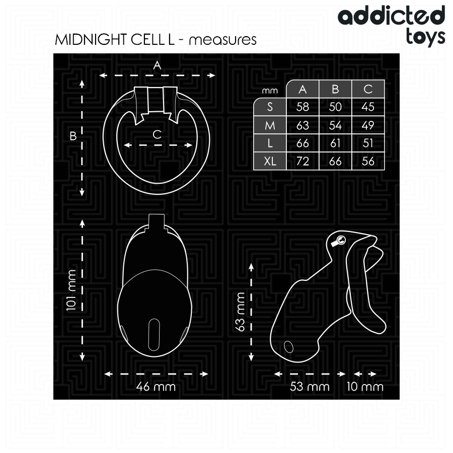 ADDICTED TOYS LOCKED - MINDNIGHT CELL GABBIA PER PENE TAGLIA L