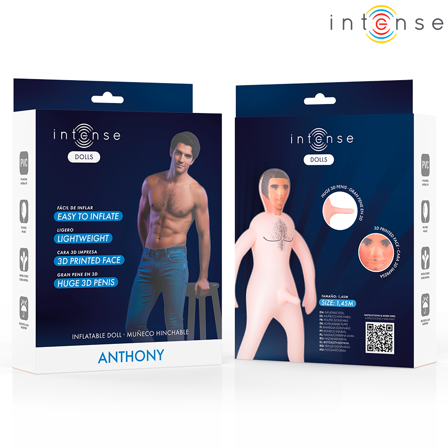 INTENSE DOLLS - BAMBOLA GONFIABILE ANTHONY CON PENE 3D