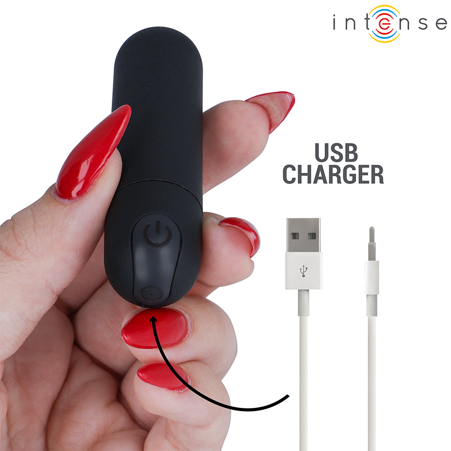 INTENSE - KAREN MINI PROIETTILE VIBRANTE RICARICABILE NERO