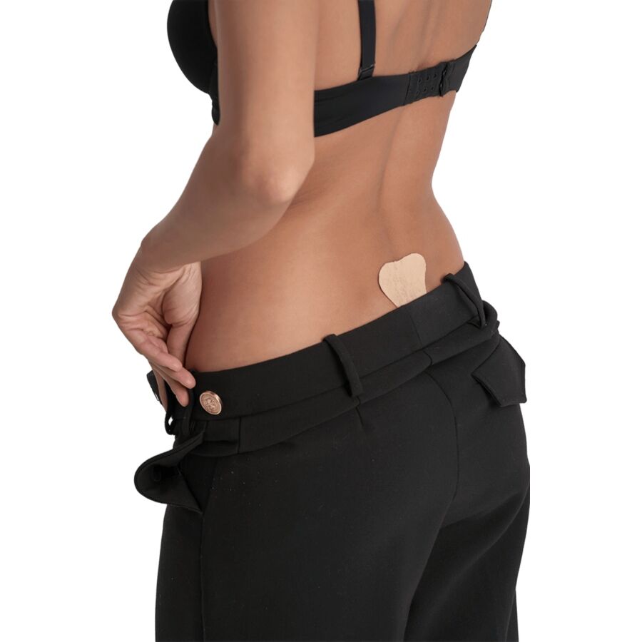 BYE-BRA - TANGA ADHESIVO ENCAJE BEIGE TALLA NICA