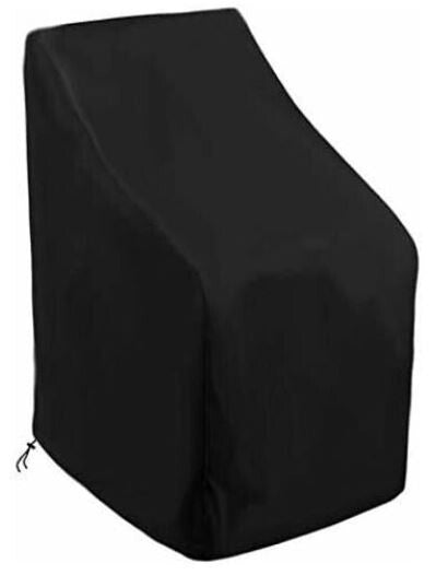 Copertura protettiva di colore nero per sedie impilate in 210D Oxford PU Misure: 68x68x80/120 cm Resistente all'acqua, alla polvere e ai raggi UV