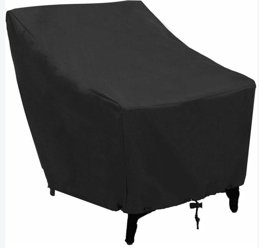 Copertura protettiva di colore nero per sedia singola in 210D Oxford PU Misure 85x95x70 cm Resistente all'acqua, alla povere e ai raggi UV