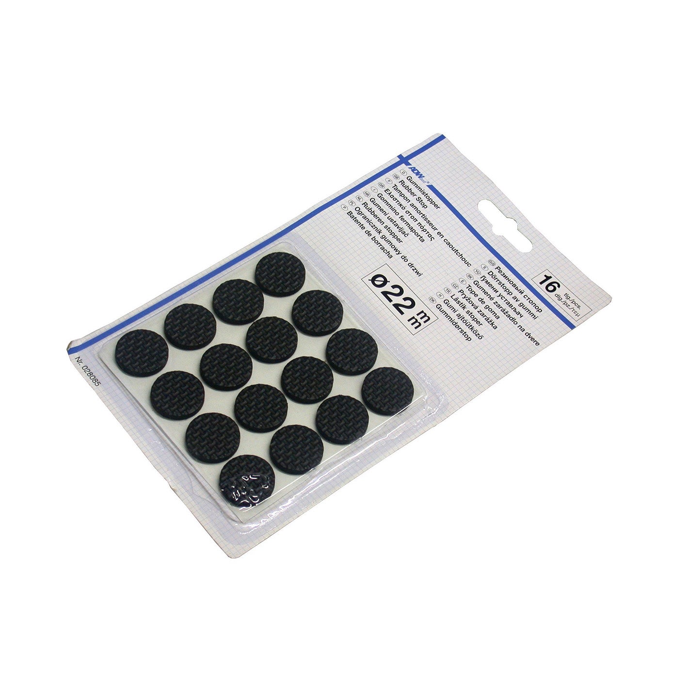 Paracolpi adesivi in gomma  22 mm. 16 pz.