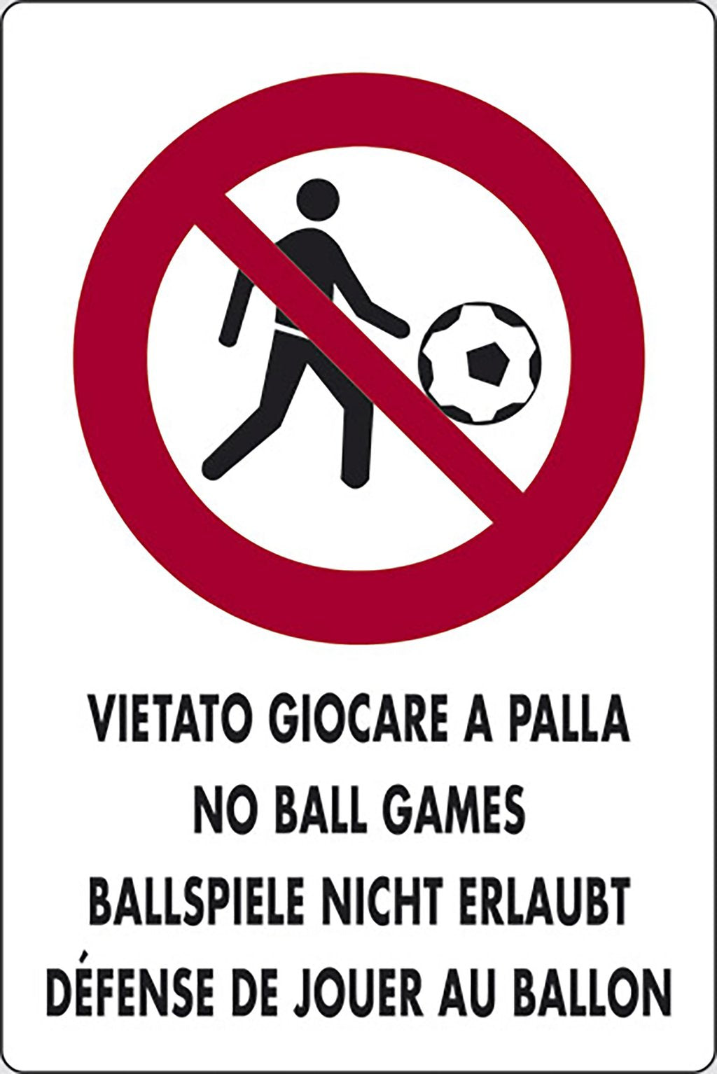 START Cartello Vietato giocare a palla luoghi pubblici 30CMx20CM
