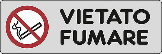 Adesivo Vietato Fumare No Smoke ambienti pubblici 15CMx5CM