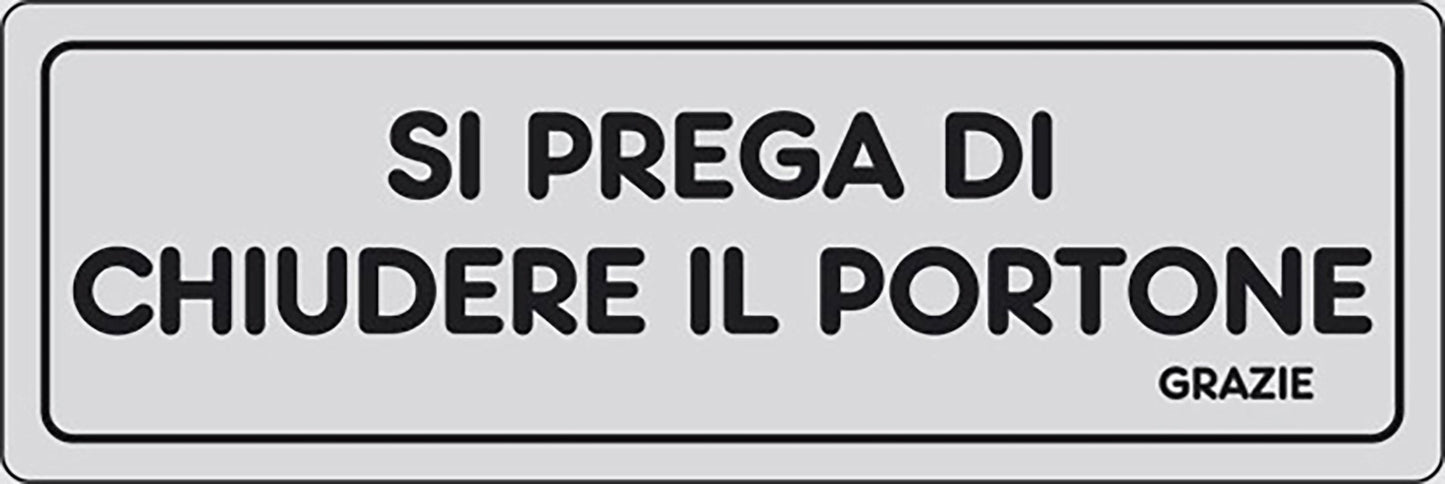 START Adesivo Si prega di chiudere il portone grazie abitazioni 15CMx5CM