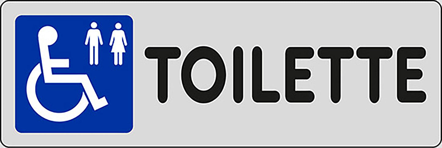 START Adesivo Toilette disabili negozi uffici luoghgi pubblici 15CMx5CM