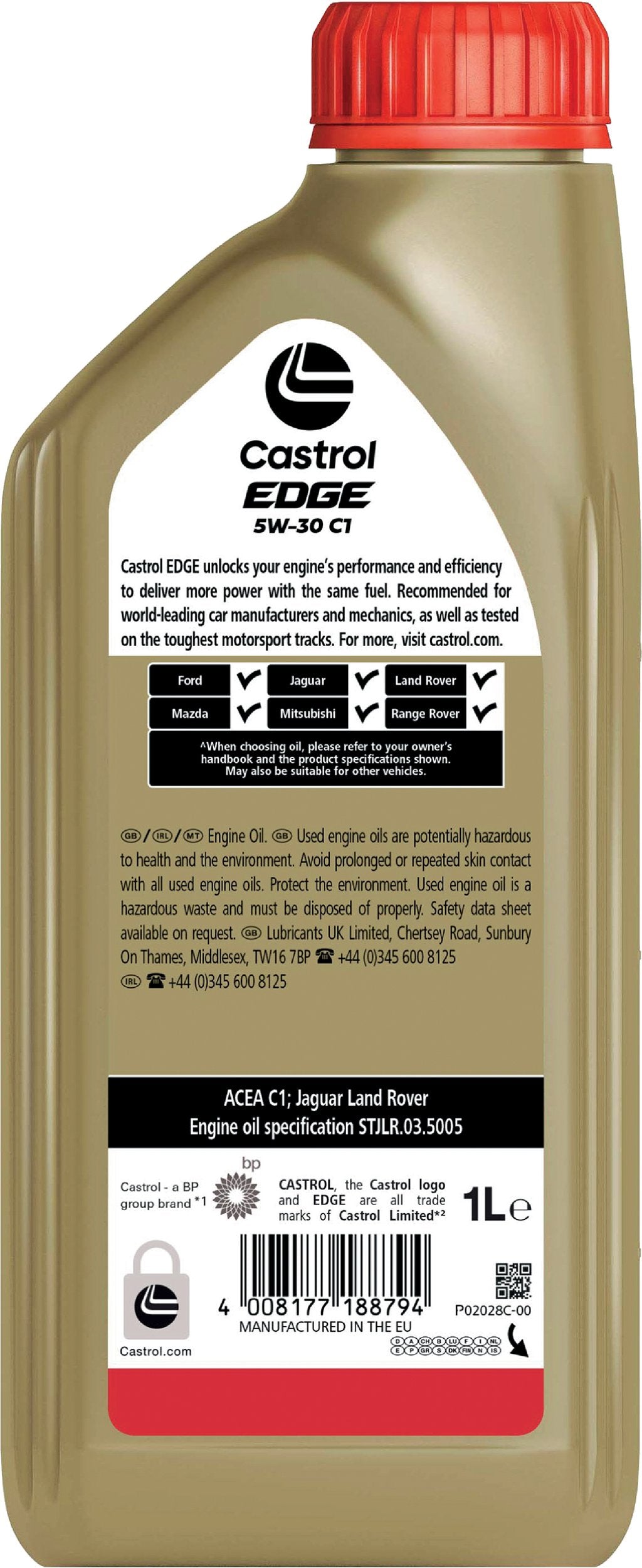 Castrol Edge C1 Massima 5W-30 ACEA C1 1L Sintetico Olio Motore Lubrificante Auto
