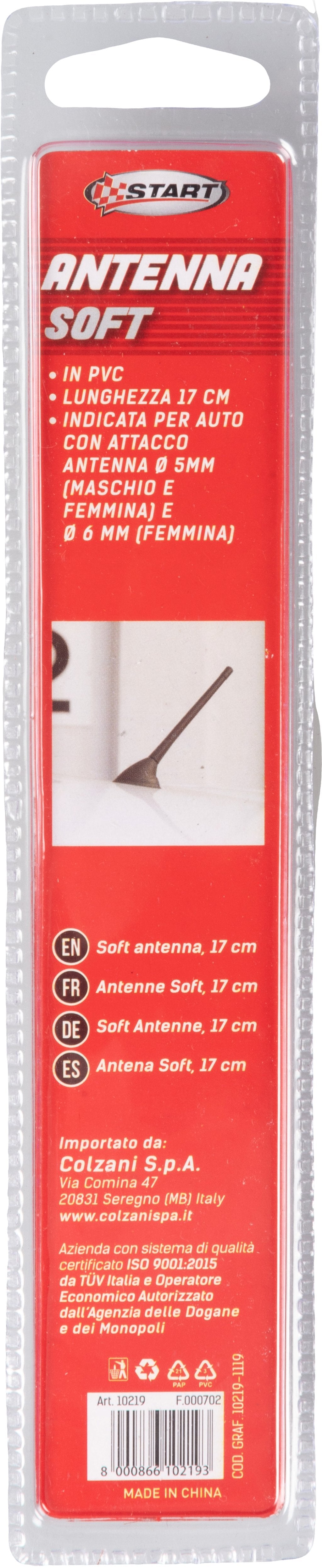 START Antenna soft in PVC Accessorio Originale Uso Quotidiano
