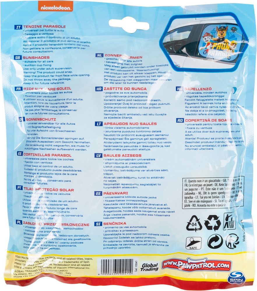 Tendine auto laterali azzurre  Parasole rettangolare per bambino