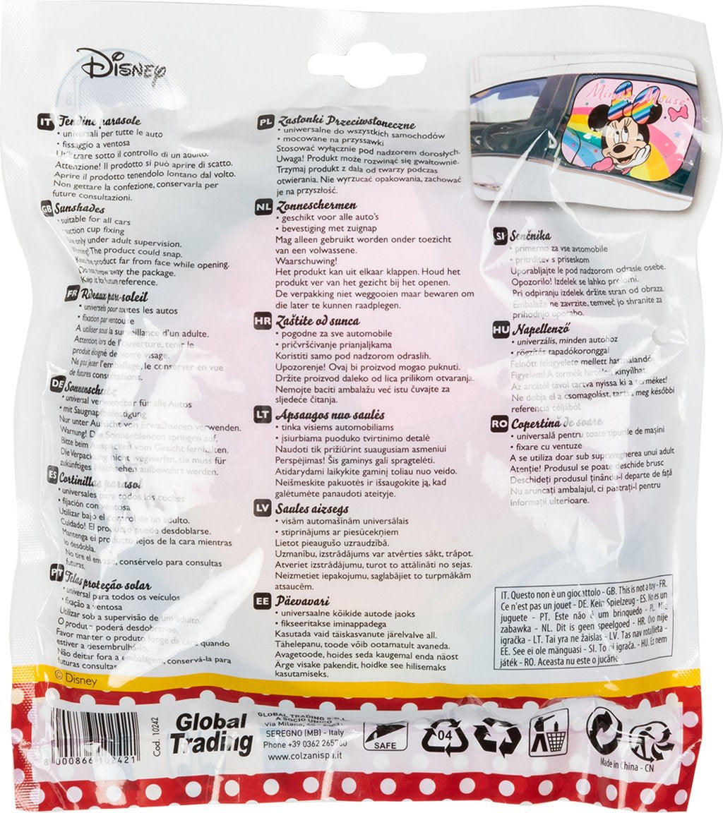 TATAWAY Disney Coppia tendine laterali parasole auto Minnie rosa 44x35cm