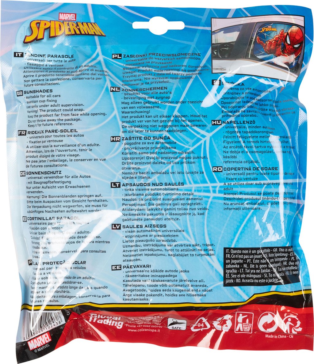 TATAWAY Marvel Coppia tendine parasole laterali auto Spiderman Protezione
