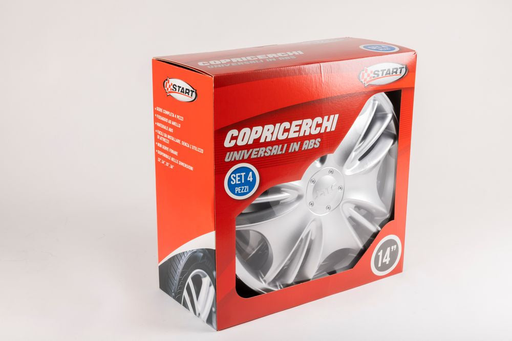 Borchie Barracuda 14" set calotte auto in scatola