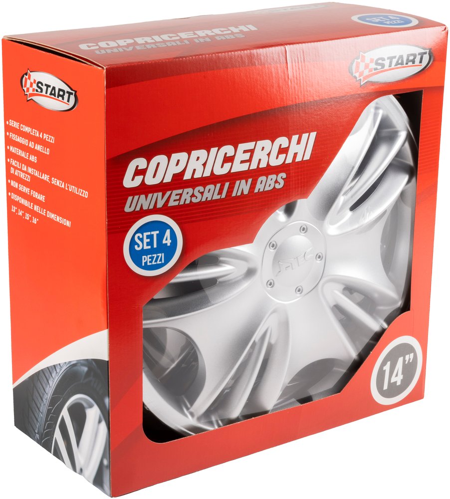 Borchie Barracuda 14" set calotte auto in scatola