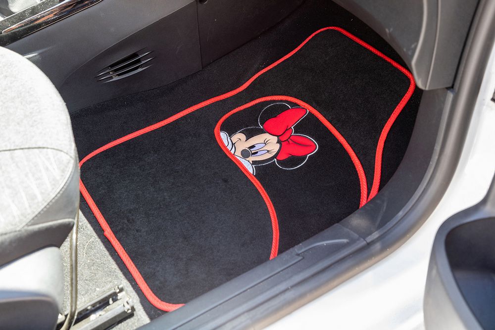 Tappetini auto in moquette universali con ricamo Minnie