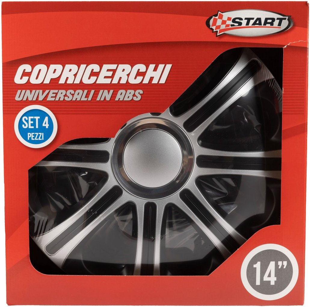 START Borchie Modena Nero-Grigio 14 set calotte auto in scatola Originale