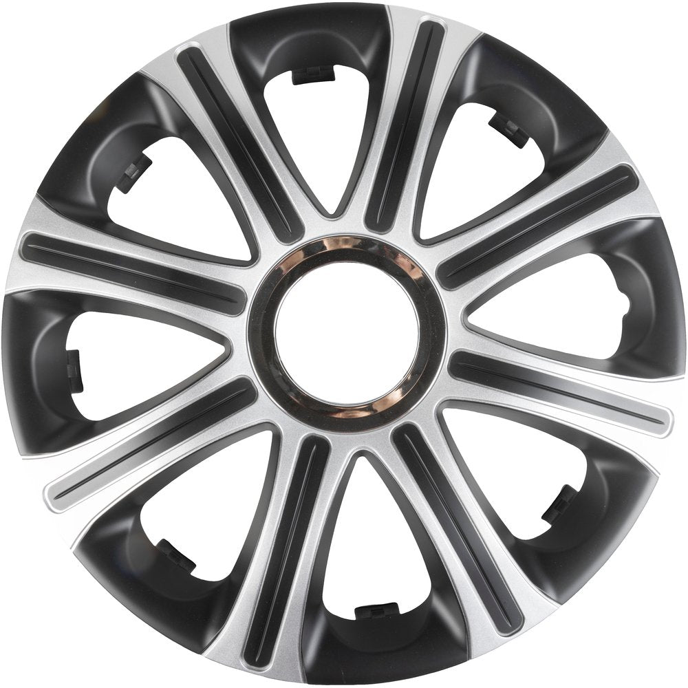 Borchie Modena ner/grig 14" set calotte auto in scatola
