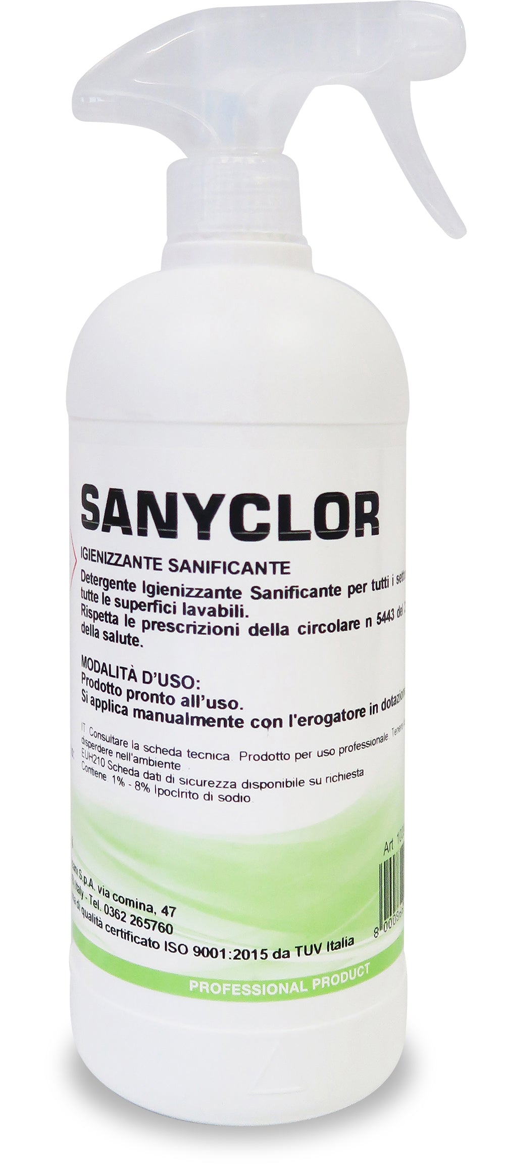 Detergente Igienizzante Sanificante 750ml a base di cloro Made in Italy