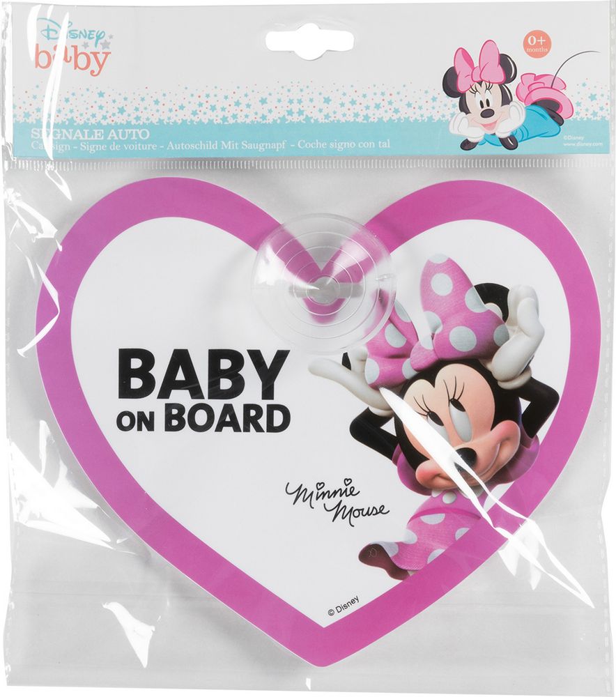 Cartello bimbo a bordo a ventosa con grafiche Disney Minnie Mouse
