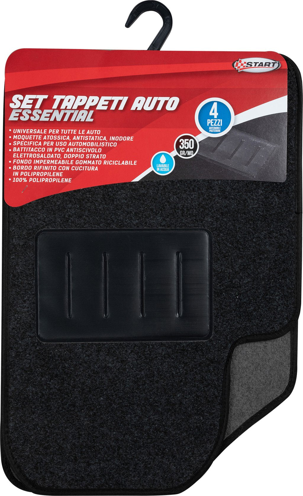 START Set 4 pz. tappeti auto grigi universali in moquette Accessorio Originale