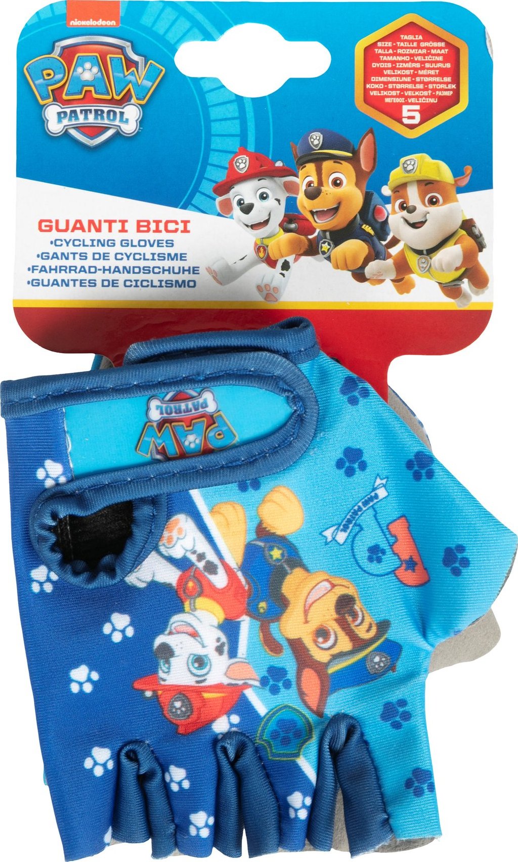 TATAWAY Coppia guanti bici senza dita Paw Patrol boy Accessorio Originale
