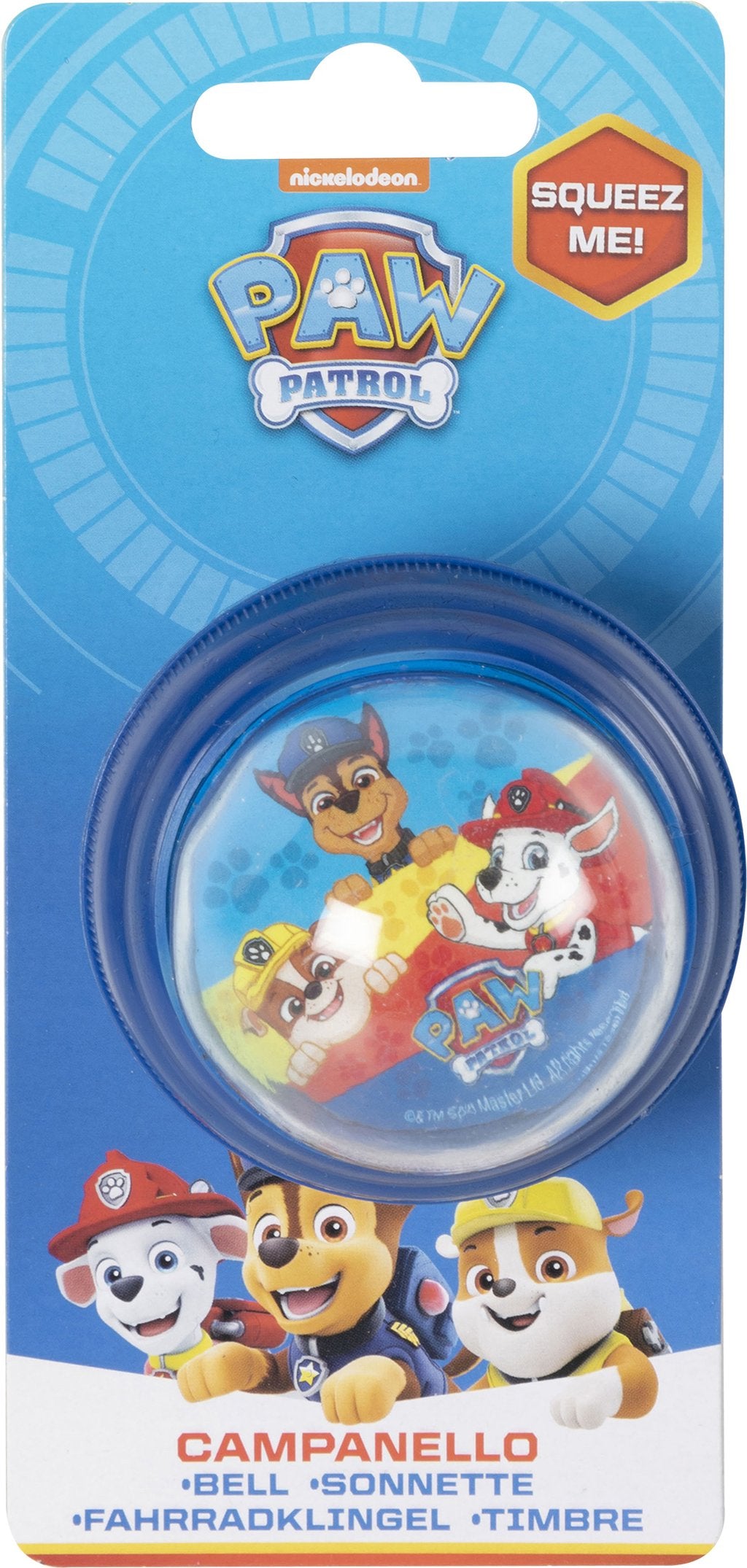 TATAWAY Campanello ciclo modello Squeezy Paw Patrol boy Accessorio Originale