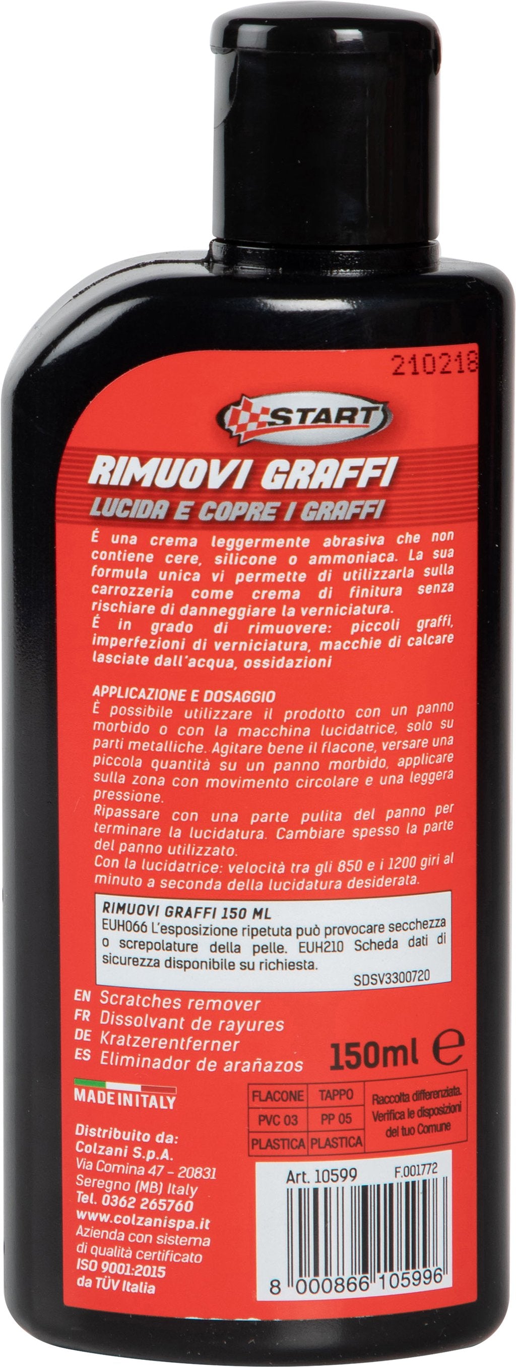 START Rimuovi graffi auto grigio 150ml Accessorio Originale Uso Quotidiano