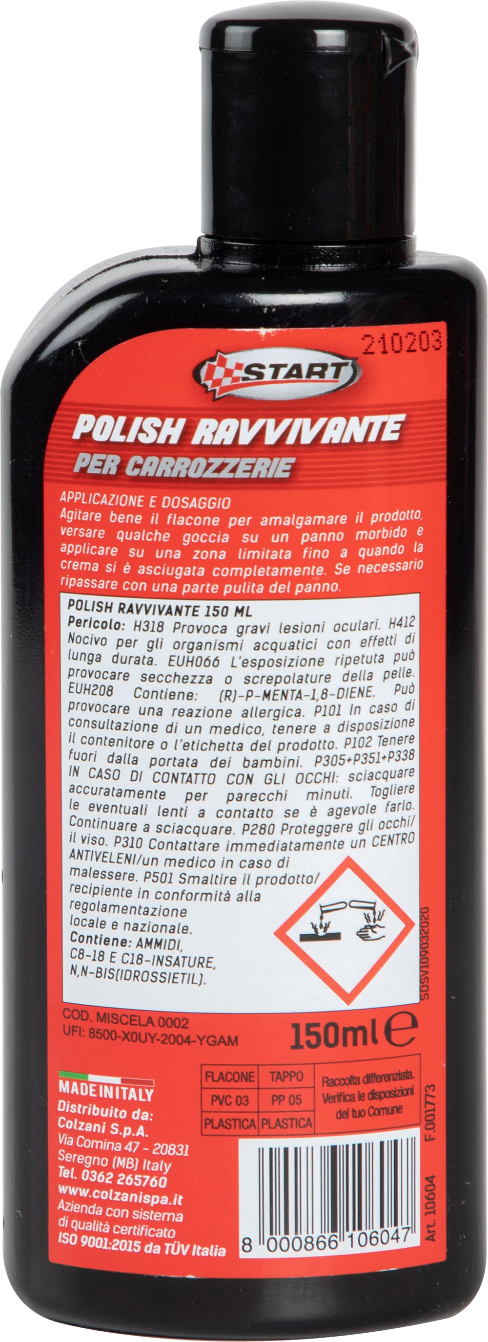 Polish ravvivante per carrozzerie made in italy 150 ml