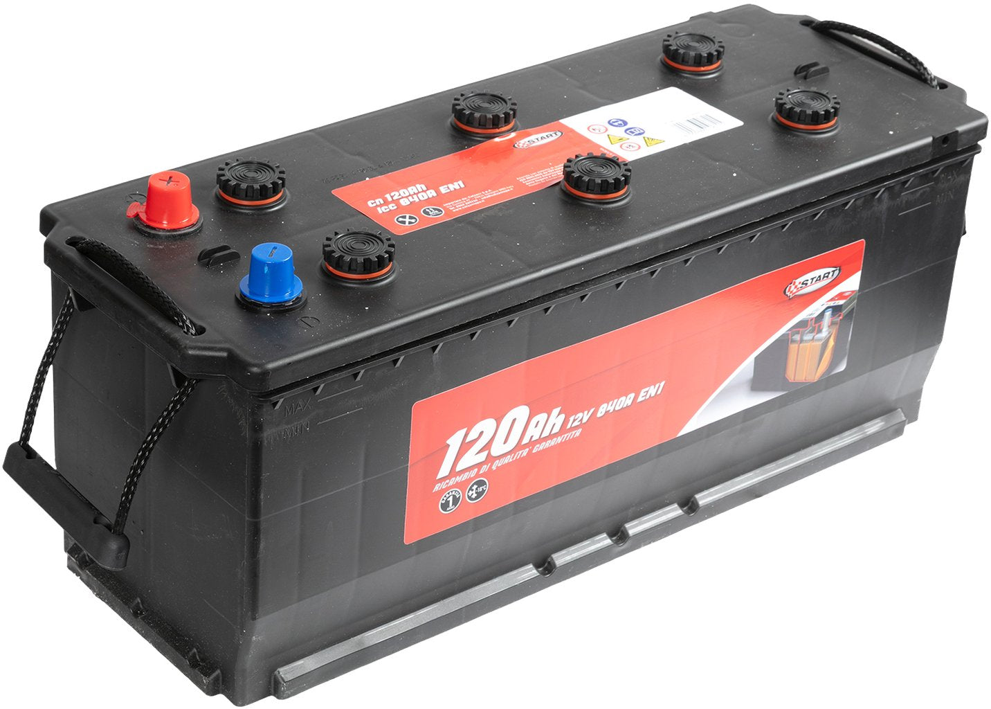 START Batteria Per Autocarro 120Ah 12V 840A Polo Positivo Sinistro Originale