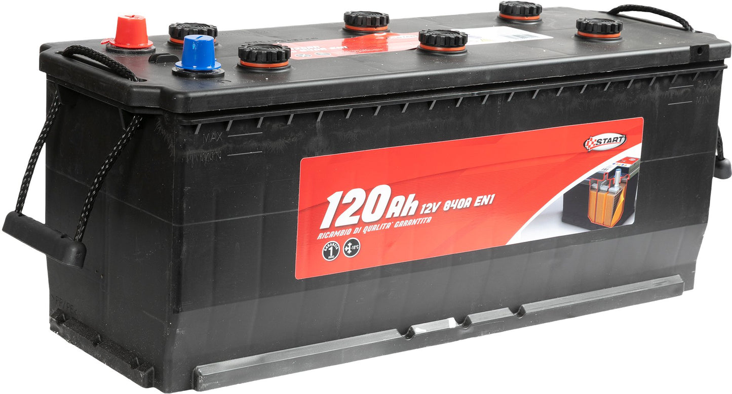 START Batteria Per Autocarro 120Ah 12V 840A Polo Positivo Sinistro Originale