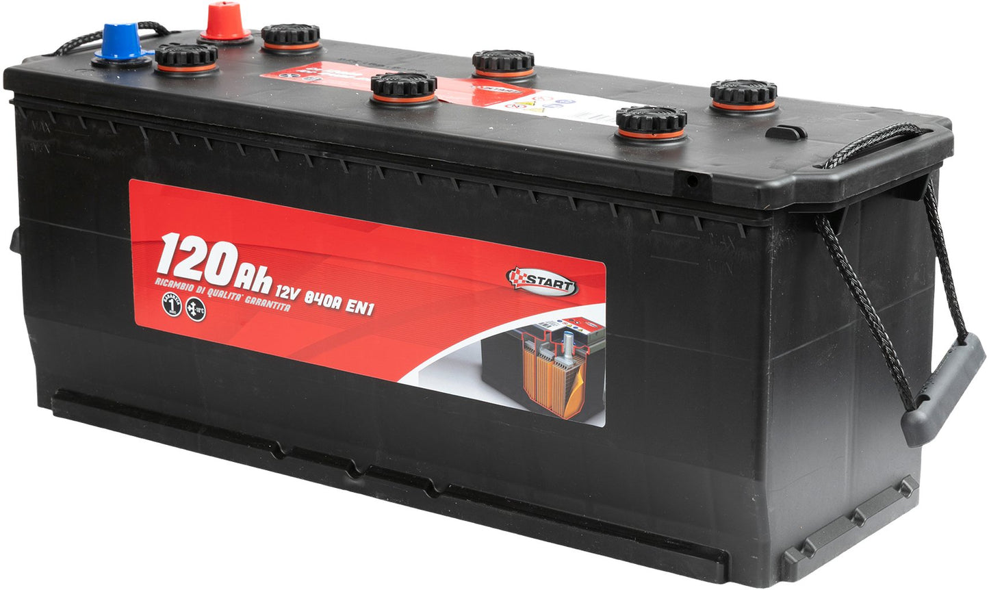 START Batteria Per Autocarro 120Ah 12V 840A Polo Positivo Sinistro Originale