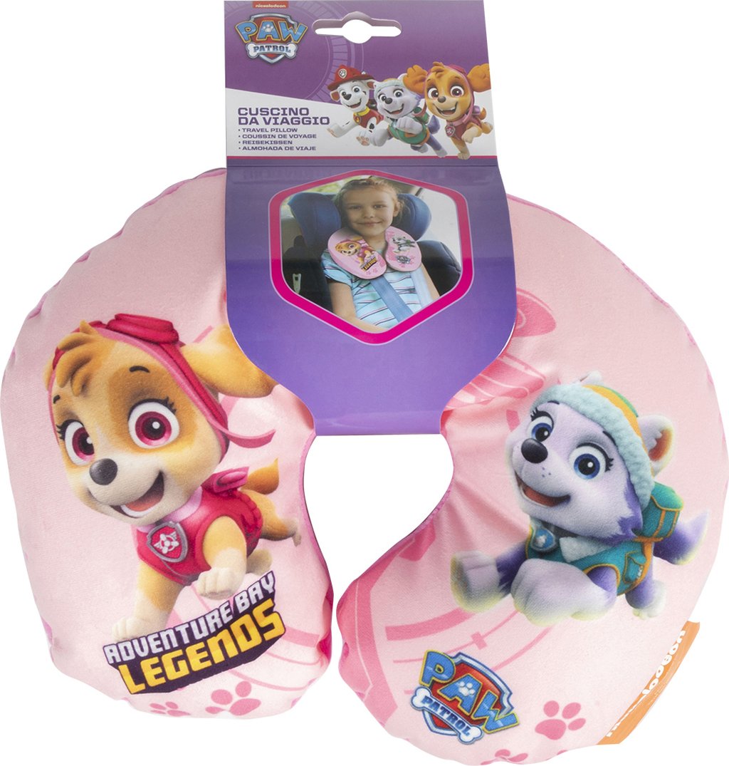 TATAWAY Cuscino collo bambina da viaggio rosa girl Paw Patrol