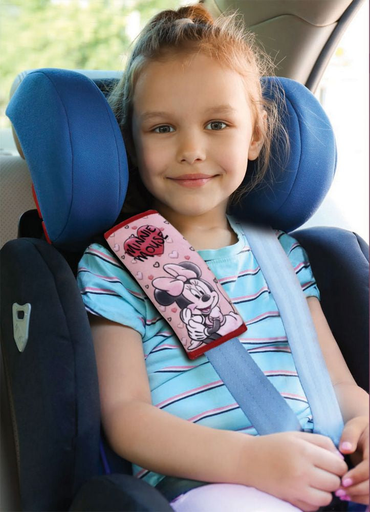 Passacintura auto Minnie Topolina di colore rosa, chiusura con velcro