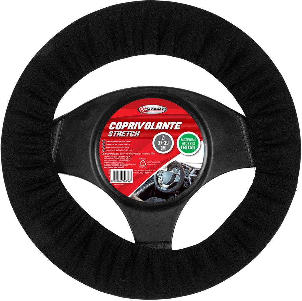 START Coprivolante auto Stretch diametro 37-39 cm nero, universale poliestere