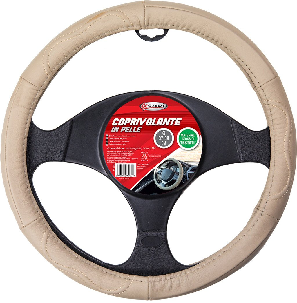 START Coprivolante auto beige pelle adulto comodit? sicurezza 37x39 protezione