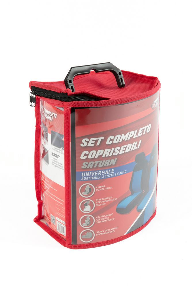 Set completo coprisedili Saturn auto universale airbag nero blu