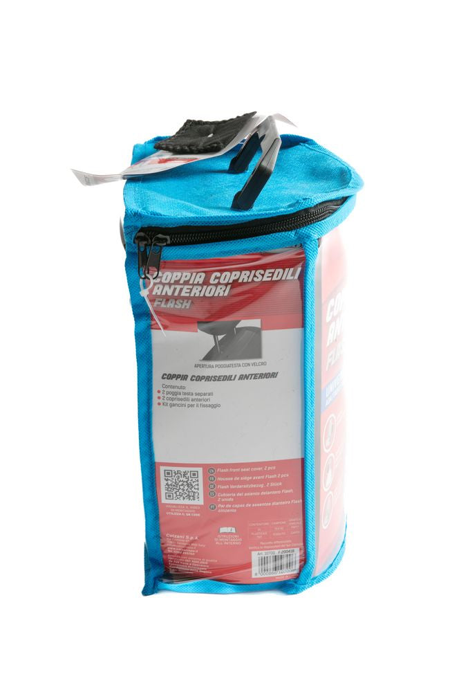 Coppia coprisedili anteriori Flash auto universale airbag nero grigio