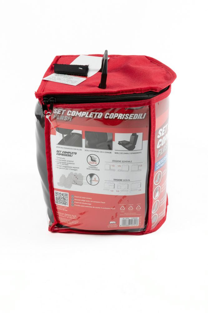 Set completo coprisedili Flash auto universale airbag nero blu