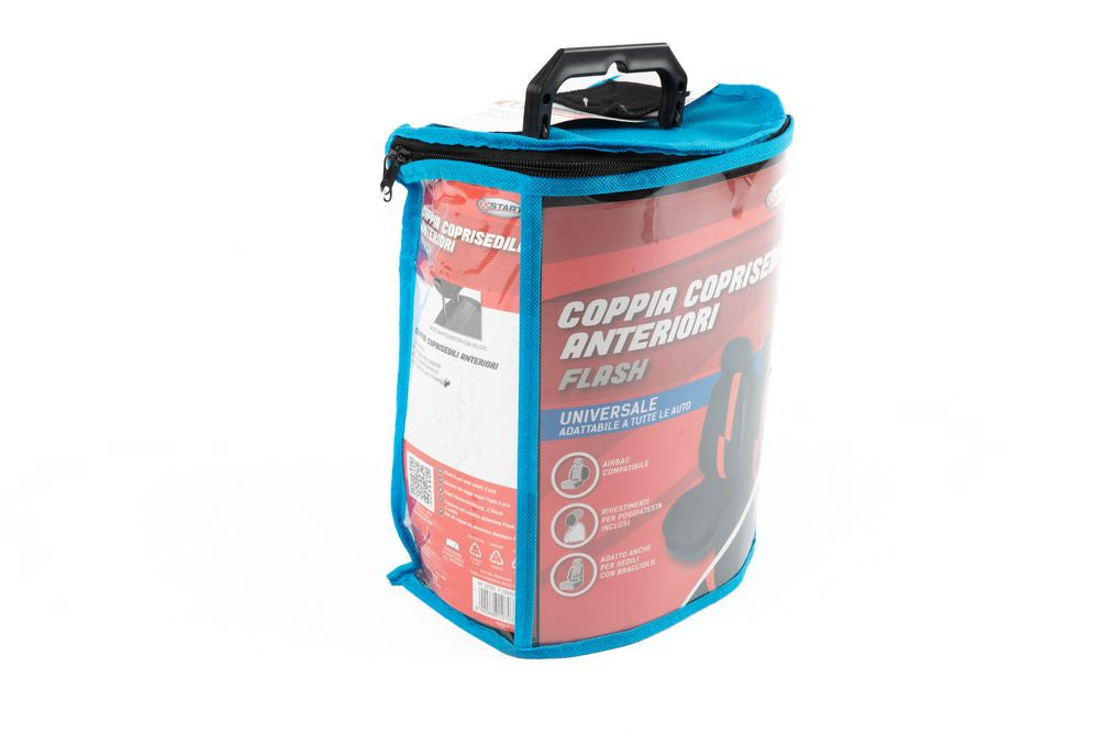 Coppia coprisedili anteriori auto Flash rosso adulto universale elastico
