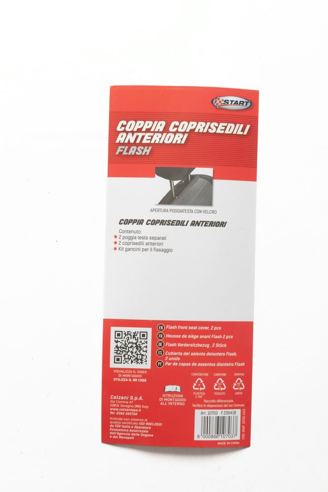 Coppia coprisedili anteriori auto Flash rosso adulto universale elastico